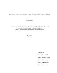 Individual-Level Predictors of Intergroup Conflict: the Roles of Guilt, Shame and Empathy