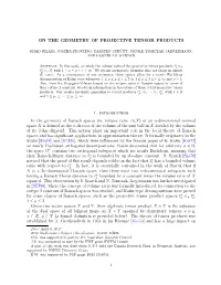 On the Geometry of Projective Tensor Products