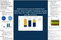 Production of Superantigens in Staphylococcus Aureus From
