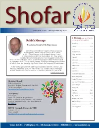 Rabbi's Message