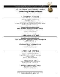 2013 Program Nominees