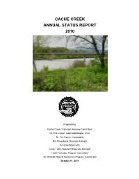 Cache Creek Annual Status Report 2010