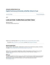 Credible Rulers and State Failure