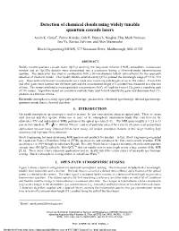 Detection of Chemical Clouds Using Widely Tunable Quantum Cascade Lasers