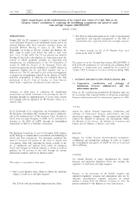 Eighth Annual Report on the Implementation of the Council Joint