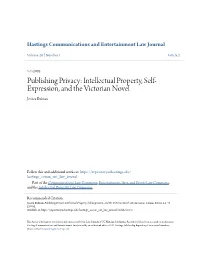 Intellectual Property, Self-Expression, and the Victorian Novel, 26 Hastings Comm