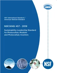 Nsf/Ansi 457 - 2019