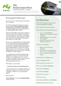 Principal's Welcome in This Issue