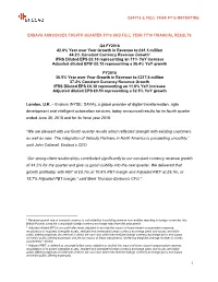 Q4fy18 & Full Year Fy18 Reporting 1 Endava