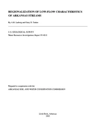 Regionalization of Low-Flow Characteristics of Arkansas Streams