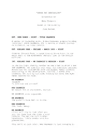 "SENSE and SENSIBILITY" Screenplay by Emma Thompson Based on the Novel by Jane Austen EXT. OPEN ROADS