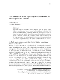 The Influence of Scots, Especially of Robert Burns, on Danish Poets And