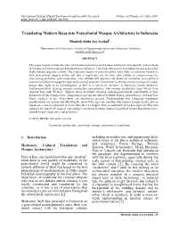 Translating Modern Ideas Into Postcolonial Mosque Architecture in Indonesia