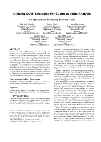 Utilizing GQM+Strategies for Business Value Analysis