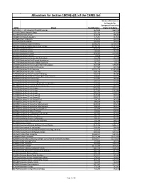 Allocations for Section 18004(A)(1) of CARES
