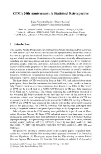 CPM's 20Th Anniversary: a Statistical Retrospective