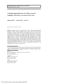 Creating Language Resources for Under-Resourced Languages: Methodologies, and Experiments with Arabic