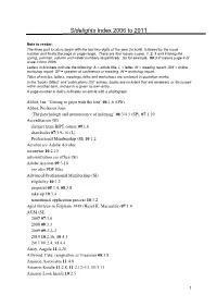 Sidelights Index 2006 to 2011