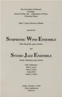 SYMPHONIC W IND ENSEMBLE STUDIO JAZZ ENSEMBLE