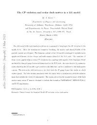 The CP Violation and Scalar Dark Matter in a 331 Model