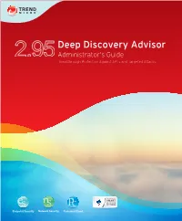 Trend Micro Deep Discovery Advisor 2.95 Administrator's Guide