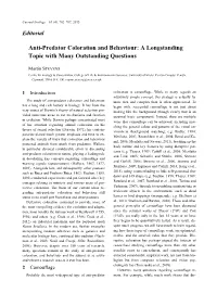 Anti-Predator Coloration and Behaviour: a Longstanding Topic with Many Outstanding Questions