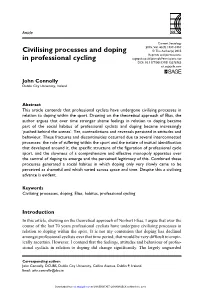 Civilising Processes and Doping in Professional Cycling