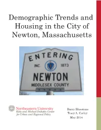 Demographic Trends and Housing in the City of Newton, Massachusetts
