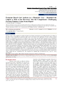 Footprint Based Gait Analysis in A