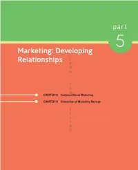 Marketing: Developing Relationships