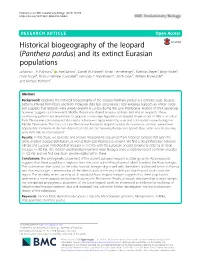 Panthera Pardus) and Its Extinct Eurasian Populations Johanna L