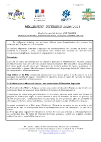 Règlement Intérieur 2020/2021