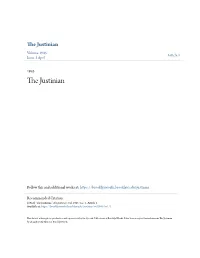 The Justinian Volume 1945 Article 1 Issue 1 April