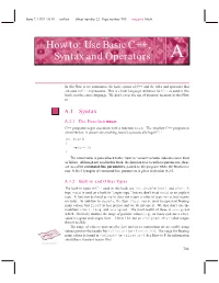 How To: Use Basic C++, Syntax and Operators A