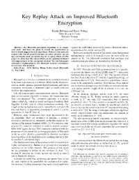 Key Replay Attack on Improved Bluetooth Encryption