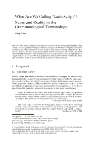 “Latin Script”? Name and Reality in the Grammatological Terminology