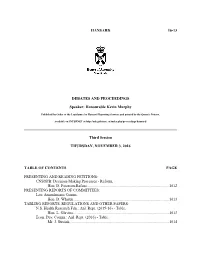 Legislative Proceedings