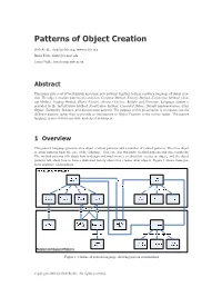 Patterns of Object Creation