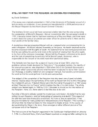 STILL NO REST for the REQUIEM: an ENIGMA RECONSIDERED by David Schildkret