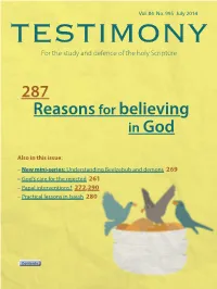Testimony Magazine July 2014