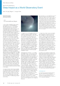 Deep Impact As a World Observatory Event Held in Brussels, Belgium, 7–10 August 2006