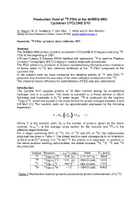Dosimety of FDG-18F Produced at the SOREQ Cyclotron CYCLONE 5/10
