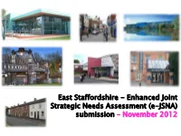 Enhanced Joint Strategic Needs Assessment (E-JSNA) Submission – November 2012