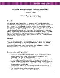 Integrated Library System (ILS) Database Administrator