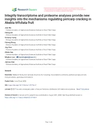 Integrity Transcriptome and Proteome Analyses Provide New Insights Into the Mechanisms Regulating Pericarp Cracking in Akebia Trifoliata Fruit