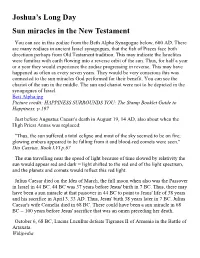 Joshua's Long Day Sun Miracles in the New Testament