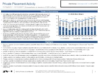 Private Placement Activity Chris Hastings | Chastings@Signalhill.Com | 917-621-3750 11/13/2017 – 11/17/2017 (Transactions in Excess of $20 Million)