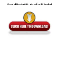 Shared Add in Extensibility Microsoft Net 2.0 Download