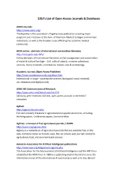 SJSU's List of Open Access Journals & Databases