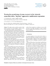 Tracing the Second Stage of Ozone Recovery in the Antarctic Ozone-Hole with a “Big Data” Approach to Multivariate Regressions